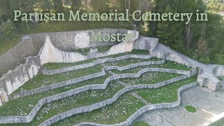 Partisan Memorial Cemetery in Mostar  4K Drone  Recently destroyed [upl. by Ulani]