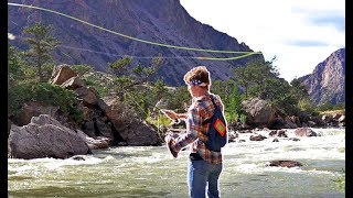 Fly Fishing CLARKSFORK YELLOWSTONE RIVER for WILD TROUT [upl. by Tutt205]