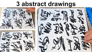 3 charcoal drawings  Between abstract calligraphy and nature studies [upl. by Volney]