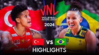 🇹🇷 TURKIYE vs BRAZIL 🇧🇷  Highlights  Womens VNL 2024 [upl. by Auqenet]