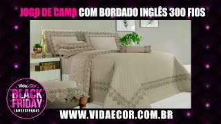 Roupa De Cama 300 Fios Com Bordado Inglês Na Black Friday Antecipada [upl. by Ikram972]