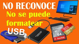 MI PC O LAPTOP NO RECONOCE MEMORIA USB SD DISCO PORTABLE Y NO SE PUEDE FORMATEAR ✅ SOLUCIÓN [upl. by Briscoe470]