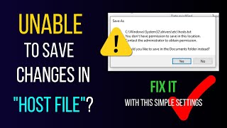 How to add URLs in Systems HOST file and Save Changes Unable to Save Changes in Host File FIX [upl. by Nevin]