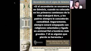 Ascendente en Géminis en la astrología helenística tardía según Julio Fírmico Materno [upl. by Hestia]