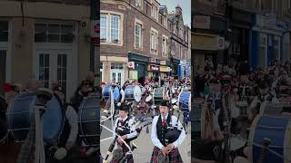 scotlandthebrave by massed pipesanddrums marching to 2024 Crieff Highland Gathering shorts [upl. by Wivinah]