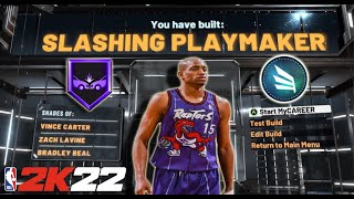 BEST Vince Carter build on NBA 2K22 Current gen  BEST SLASHING PLAYMAKER SHOOTING GUARD BUILD [upl. by Bellis]