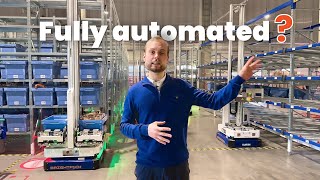 AI robots dispatching grocery orders fully automated warehouse [upl. by Helali]