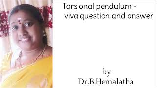 Torsional pendulum  viva question and answer [upl. by Rebe]