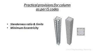 Slenderness ratio amp Minimum eccentricity in columns as per IS codes  Structural Design [upl. by Askwith269]