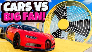 Testing FAST CARS VS GIANT FANS in BeamNG Drive Mods [upl. by Attenohs305]