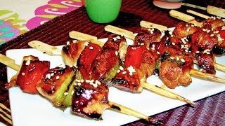 Pollo Yakitori  Spiedino di Pollo alla Giapponese [upl. by Olyhs]