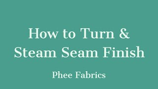 Turn  Stitch Seam Finish [upl. by Ettenawtna108]