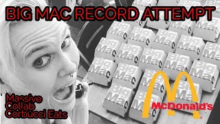 McDonald’s BIG MAC CHALLENGE WORLD RECORD  collaboration with CORBUCCI EATS AND MOLLY SCHUYLER [upl. by Jodee]