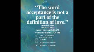 quotThe word acceptance is notquot Apostle Quelan Portley [upl. by Gloriane]