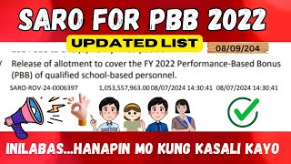 SARO for PBB 2022  NCA Notice of Cash Allotment DepEd [upl. by Eecart]