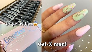 HOW TO DO GEL X NAILS IN DEPTH TUTORIAL  TRYING BEETLES GEL POLISH [upl. by Alim]