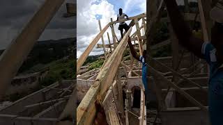 Valley rafter installation woodwork framework framing skills [upl. by Ahtabat]