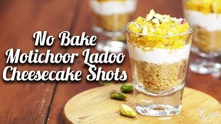 No Bake Motichoor Ladoo Cheesecake Shots [upl. by Irroc]