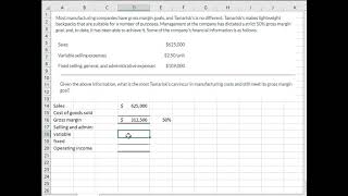 Tamarisk Solve for manufacturing costs [upl. by Ishmul470]