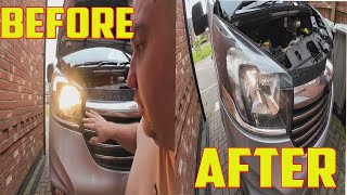 Vauxhall Vivaro Headlight Bulbs Upgraded [upl. by Aitnecserc482]