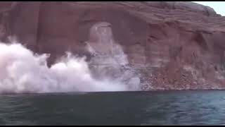 Massive Lake Powell rock slide [upl. by Maxama]