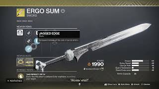 God Roll Ergo Sum  Destiny 2 [upl. by Sandro]