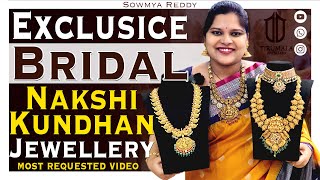 Exclusive Bridal Nakshi jewellery  Kundan nakshi Jewellery  Temple Jewellery  Telangana Pilla [upl. by Isteb304]