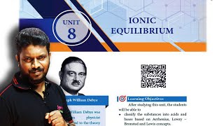 1Ionic Equilibrium  Acid and Bases TN Samacheer Kalvi Class 12 Chemistry [upl. by Olemrac]