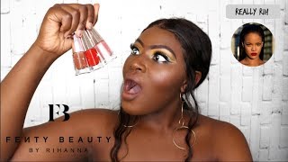 FENTY BEAUTY NOUVEAUX STUNNA LIP PAINT REVUE SUR PEAUX NOIRES UNCUFFED UNVEIL amp UNCENSORED [upl. by Nanny877]