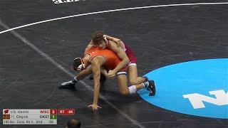 165lbs Izzak Olejnik Oklahoma State vs Dean Hamiti Wisconsin [upl. by Euqina]