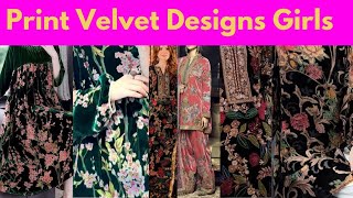 Printed Velvet Suit Stitching Design  Velvet Shirt Design For Girl  Print Velvet Suit Neck Design [upl. by Eihcra]