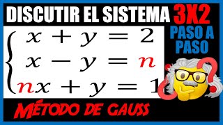 Discutir un sistema de ecuaciones 3x2 por Gauss con un parámetro [upl. by Kristof]