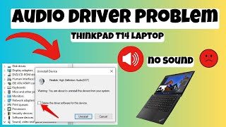 How to Solve Audio Driver Problem ThinkPad T14 Laptop  Fixed [upl. by Barnaba]