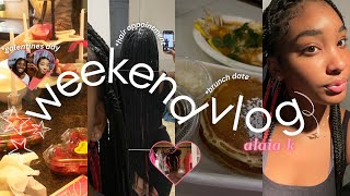 february weekend in my life vlog galentines party hair appointment brunch date amp more Alaia k [upl. by Giulietta]