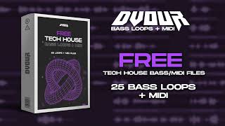 DVOUR Bass Loops  MIDI FREE Tech House Sample Pack [upl. by Vins]