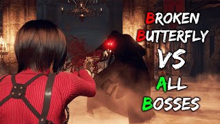 BROKEN BUTTERFLY VS ALL BOSSES PROFESSIONAL  Resident Evil 4 Remake Separate Ways [upl. by Simmie]