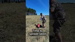 Part 2  Putting in deer food plots on our MO farm Brush hogged disc seeded and harrowing seed in [upl. by Acie]