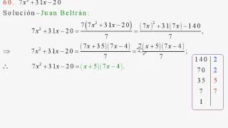 Descomposición en factores de expresiones algebraicas Baldor 10660 a 62 [upl. by Bearnard]