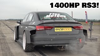 1400HP Audi RS3 LMS R30 Turbo DSG  0303 KMH Acceleration [upl. by Cyrie]