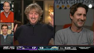 WOW 😮 Owen Wilson grades Eli Mannings attempt at his ICONIC line YOU NAILED IT 🤣  ManningCast [upl. by Copland]