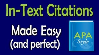 APA InText Citations Made Easy [upl. by Quartana]