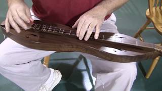 Handmade Folkcraft® FSH Series Mountain Dulcimer Demonstration Solid Walnut Body And Top [upl. by Osithe]