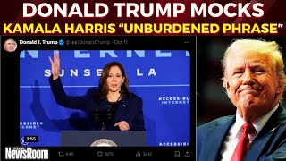 Donald Trump Mocks Kamala Harris Resharing her Old Compilation of Funny Video viralvideo [upl. by Harvison]