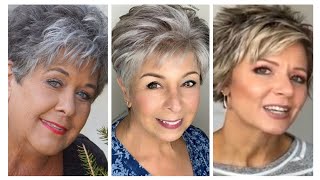 Best Short Hair Hairstyles For Women Over 60 To Look Younger 2022 Pixie Bob Haircuts Images [upl. by Malliw515]