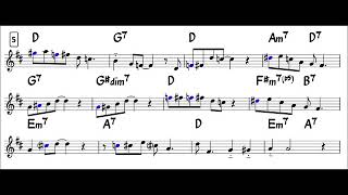 Blues in F  Easy Solo Example for Alto Sax  Approach Note 3 [upl. by Eriam148]