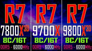 RYZEN 7 9800X3D vs RYZEN 7 9700X vs RYZEN 7 7800X3D  PC GAMES BENCHMARK TEST [upl. by Lenz]