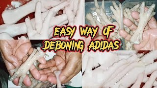 HOW TO DEBONE CHICKEN FEET PART2  QUICK AND EASY WAY OF DEBONING CHICKEN FEET [upl. by Scevor]