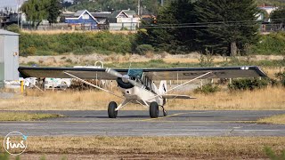 Christen Industries A1 Husky Taking off and landing from the Marcel Marchant Aerodrome [upl. by Asserrac]