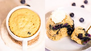 Keto Blueberry Mug Cake Ready in 2 minutes [upl. by Darnok]