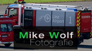 ⚠️feuerwehreinsatz rund um die herkules am flughafen hörsching🚒❗️ [upl. by Cordey]